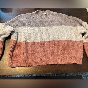 Debut Women's Crop Sweater in Pink, Cream, and Brown